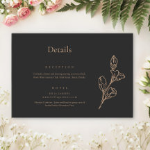 Royal Black Simple Minimaising Détails du Mariage