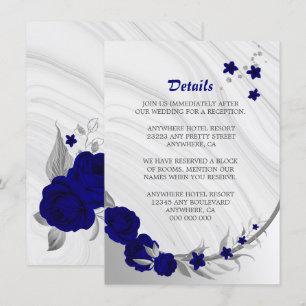 Carte D'accompagnement royal bleu gris gris gris marbre détails enclave