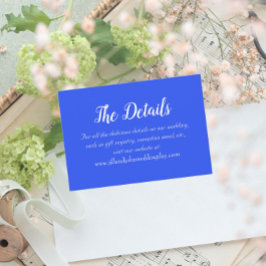 Carte D'accompagnement Royal Blue Simple Style Détails du Mariage