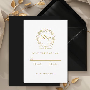 Carte D'accompagnement Royal, Élégant, RSVP de mariage 