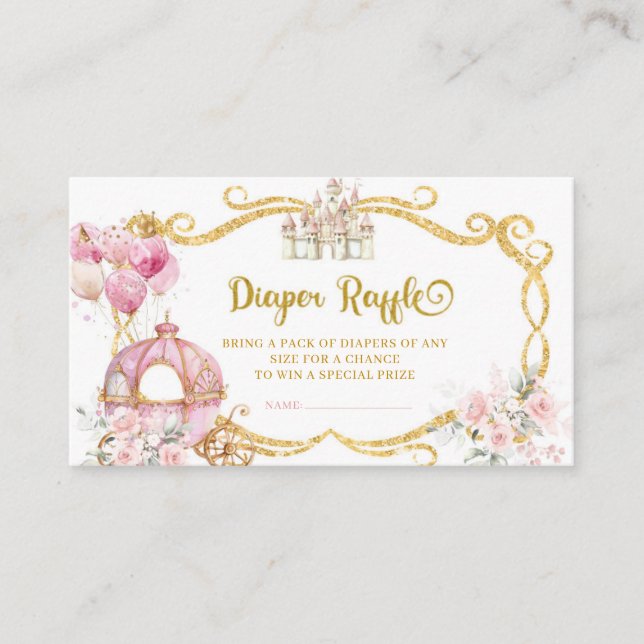 Carte D'accompagnement Royal Princess Pink Citrouille Carriage Raffle (Devant)