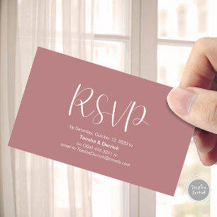 Carte D'accompagnement RSVP de mariage, répondez, Script Minimaliste