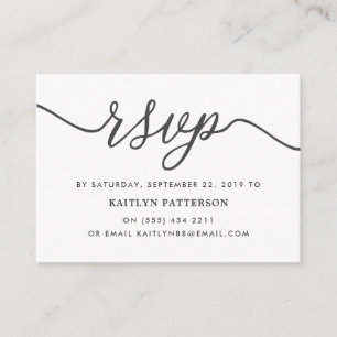 Carte D'accompagnement RSVP de script simple