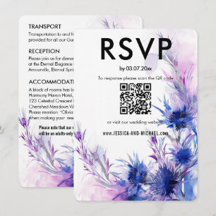 Carte D'accompagnement 💍 RSVP + DÉTAILS Cornflower Reverie
