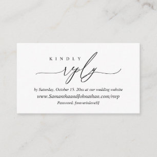 Carte D'accompagnement RSVP en ligne, Calligraphie simple moderne