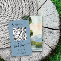 RSVP en ligne QR Code Lake Site Mariage À feuillag