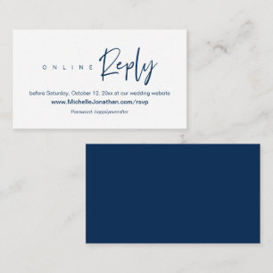 Carte D'accompagnement RSVP en ligne, site Mariage, mot de passe, rappel 