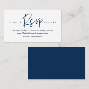 Carte D'accompagnement RSVP en ligne, site Mariage, mot de passe, rappel 
