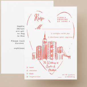 Carte D'accompagnement RSVP NYC mariage à New York 