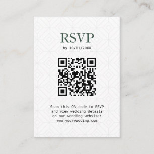 Carte D'accompagnement RSVP Voyage Thème Passeport Sage Vert QR Code