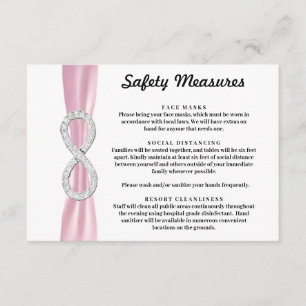 Carte D'accompagnement Ruban Rose Diamant Sécurité Mesures Infinity