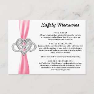 Carte D'accompagnement Ruban Rose Infinity Mesures de sécurité du cœur