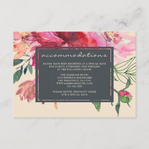 Carte D'accompagnement Ruby Pink Peony Botanical Mariage d'ivoire