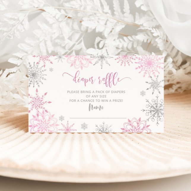 Carte D'accompagnement Rupture de couche de flocons d'argent rose (Créateur téléchargé)