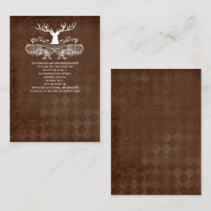 Carte D'accompagnement Russe Antler Deer Winter Woodland Mariage