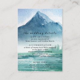 Carte D'accompagnement Russe Aquarelle Pine Mountains Lac Mariage