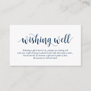 Carte D'accompagnement Russe moderne, Bleu de marine, Mariage Wishing wel