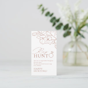 Carte D'accompagnement Rust élégant anneau floral chasse nuptiale douche 