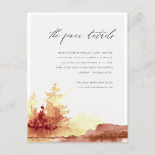 Carte D'accompagnement Rust Orange Yellow Fall Trees Mariages Détails