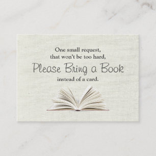 Carte D'accompagnement Rustic Apporter un Baby shower de livre Insérer