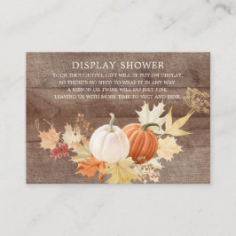 Carte D'accompagnement Rustic Automne laisse Citrouille affichage douche