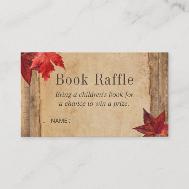 Carte D'accompagnement Rustic Automne quitte Livre Raffle Billets (Devant)