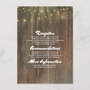 Carte D'accompagnement Rustic Barn Wood Détails du Mariage - Information