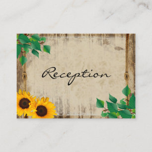 Carte D'accompagnement Rustic Barn Wood Sunflower