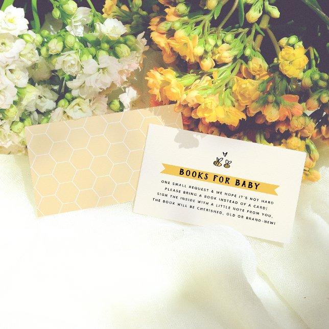 Carte D'accompagnement Rustic Bee Baby shower Livres pour bébé (Créateur téléchargé)