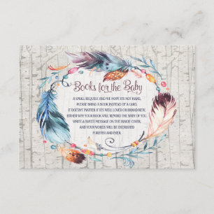 Carte D'accompagnement Rustic Boho Baby shower Bohemian Livres pour bébé