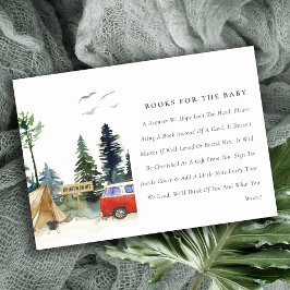 Carte D'accompagnement Rustic Camping Pine Forest Livres Pour Baby shower