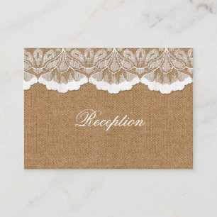 Carte D'accompagnement Rustic Chic burlap et dentelle mariage campagnard
