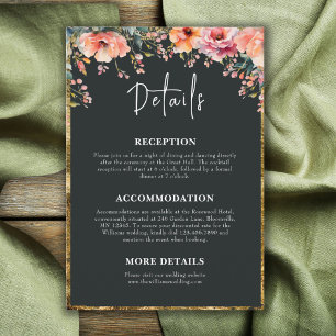 Carte D'accompagnement Rustic Country Floral Sage Green Détails du Mariag