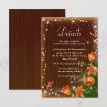 Rustic Dark Wood Orange Floral Détails Mariage