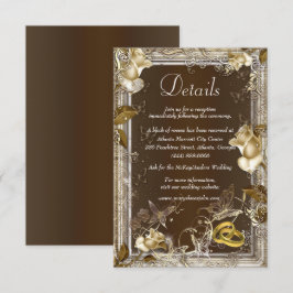 Carte D'accompagnement Rustic Elegance White Rose Détails du Mariage