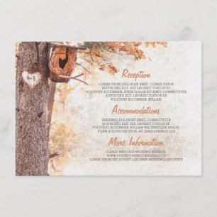 Carte D'accompagnement Rustic Fall et Bird House Détails du Mariage