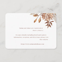 Carte D'accompagnement Rustic Floral Wedding Enclosure Card – Earthy Eleg