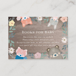 Carte D'accompagnement Rustic Floral Woodland Animals