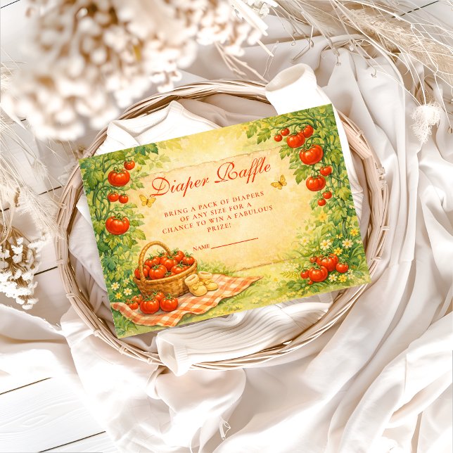 Carte D'accompagnement Rustic Garden Tomato Diapper Raffle (Créateur téléchargé)
