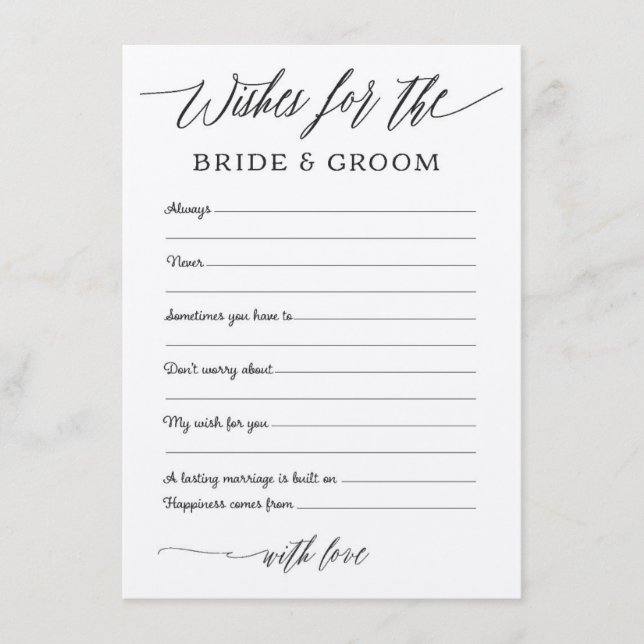 Carte D'accompagnement Rustic Kraft souhaite des conseils pour la mariée  (Devant)