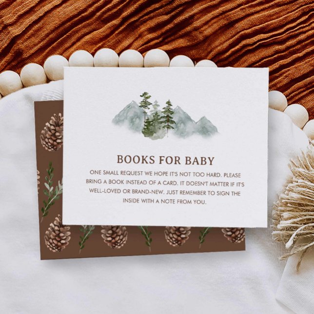 Carte D'accompagnement Rustic Mountain Baby shower Livres pour Baby Card (Rustic Woodland Books for Baby Card)