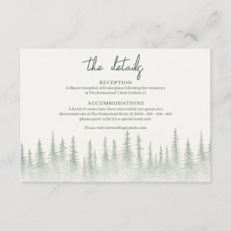 Carte D'accompagnement Rustic Sage Green Mountain Détails du mariage