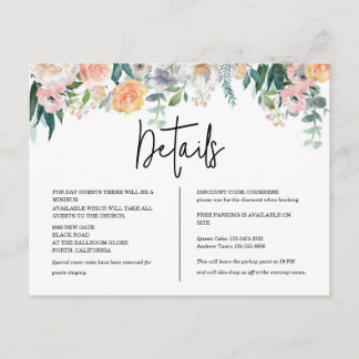 Carte D'accompagnement Rustic Terracotta and Orange Autumn Floral wedding