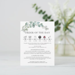 Carte D'accompagnement Rustic Watercolor Eucalyptus Greenery Wedding