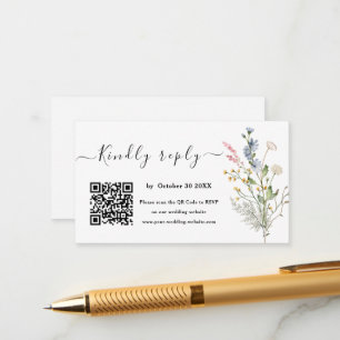 Carte D'accompagnement Rustic Watercolor Fleur sauvage du thème Mariage s