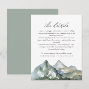 Carte D'accompagnement Rustic Watercolor Mountain Forest Détails du Maria