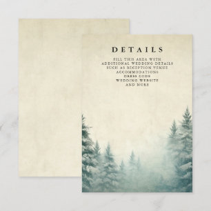 Carte D'accompagnement Rustic Watercolor Pine Forest Mariage d'hiver