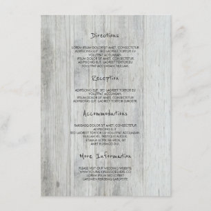 Carte D'accompagnement Rustic Wood Grange Détails du Mariage -Information