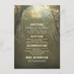 Carte D'accompagnement Rustic Woodland Détails du Mariage -Information
