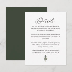 Carte D'accompagnement Rustic Woodland Pine Trees Détails du Mariage